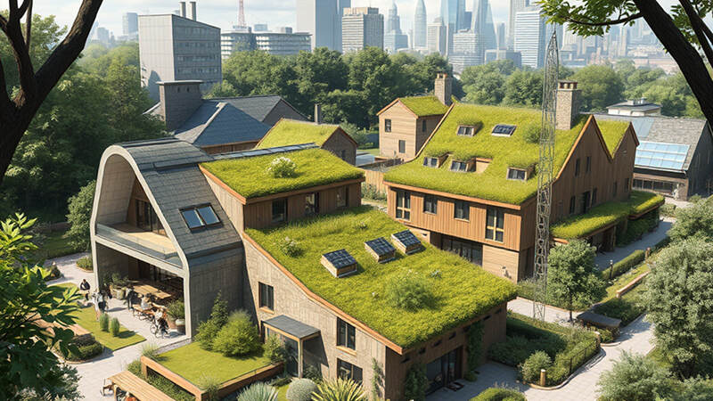 یکی از نمونه‌های معماری پایدار دهکده اکولوژیکی لندن